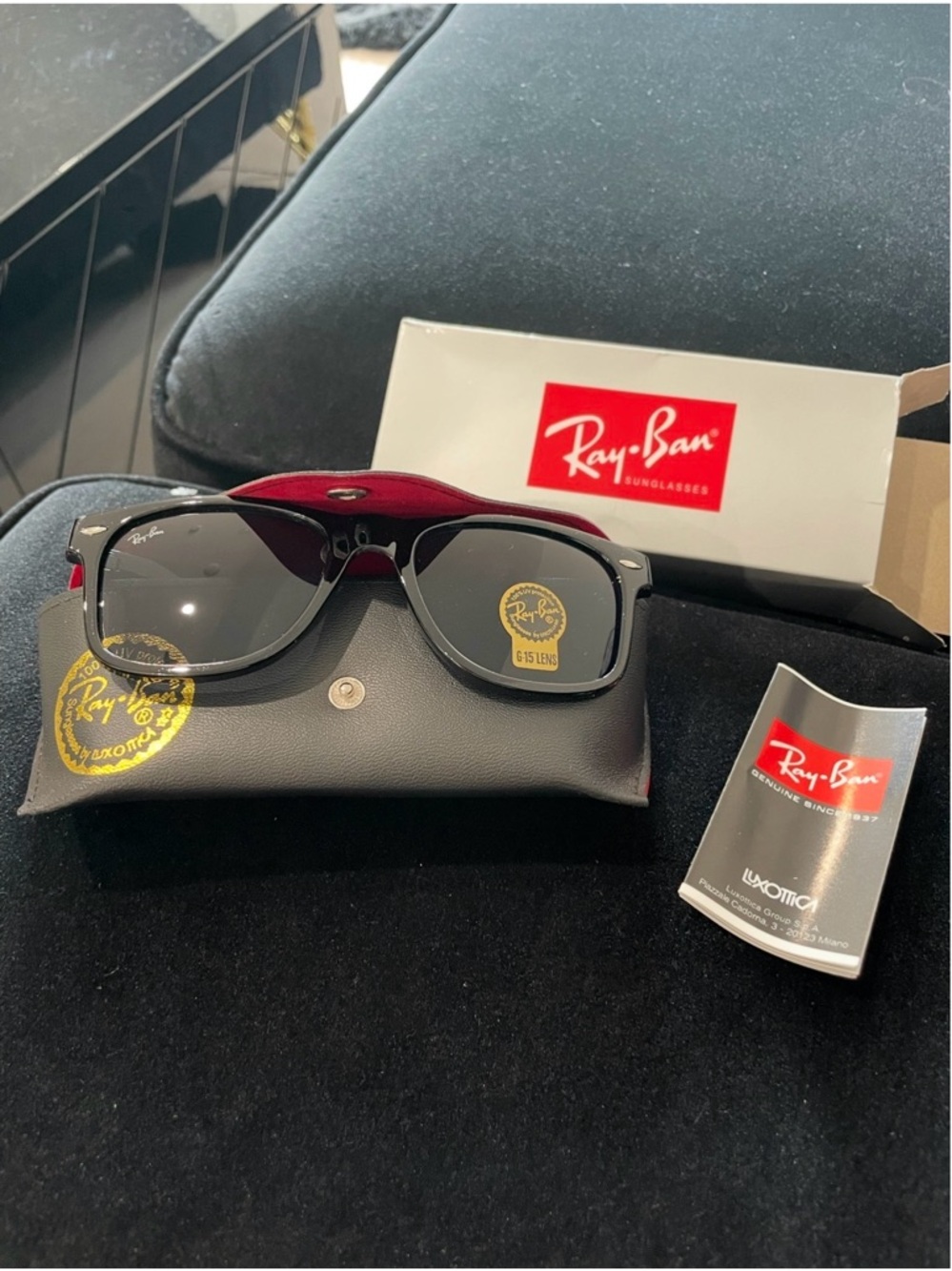 Ray-Ban Black Wayfarer Sunglasses with Dark Lenses